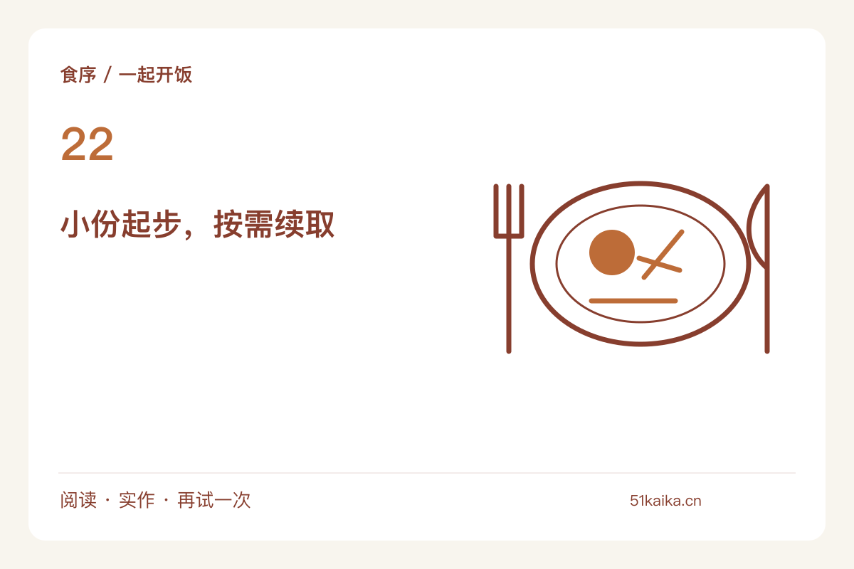 用小碗分装一顿午餐,尝试先少后添的上桌节奏主题图解
